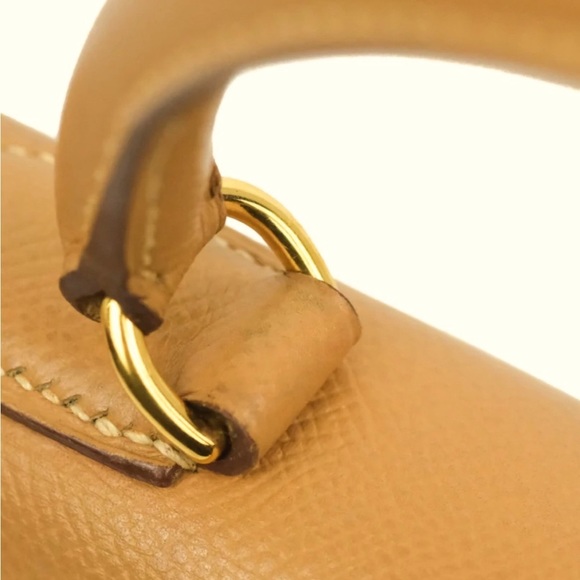 SOLD Hermes vintage Kelly 28 Sellier Courchevel leather Gold with gold hardware - Picture 9 of 16